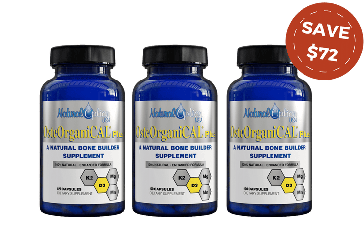 Osteorganical Plus - 3 Month Bundle - Natural Option USA - Calcium supplement - Bone Building Supplement