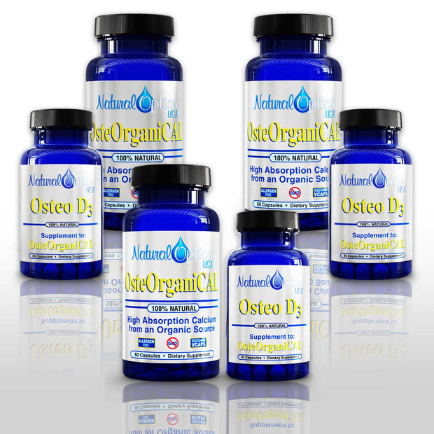 Osteorganical + D3 3 QR Promo - Natural Option USA - Calcium supplement -